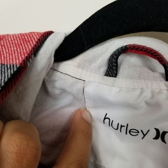 Hurley Plaid Hoodie Jacket. Red&Black XS - Picture 10 of 12